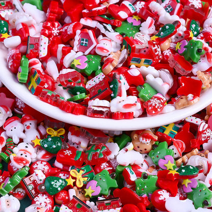 17g 7–15mm Christmas Resin Flatback Embellishment Set