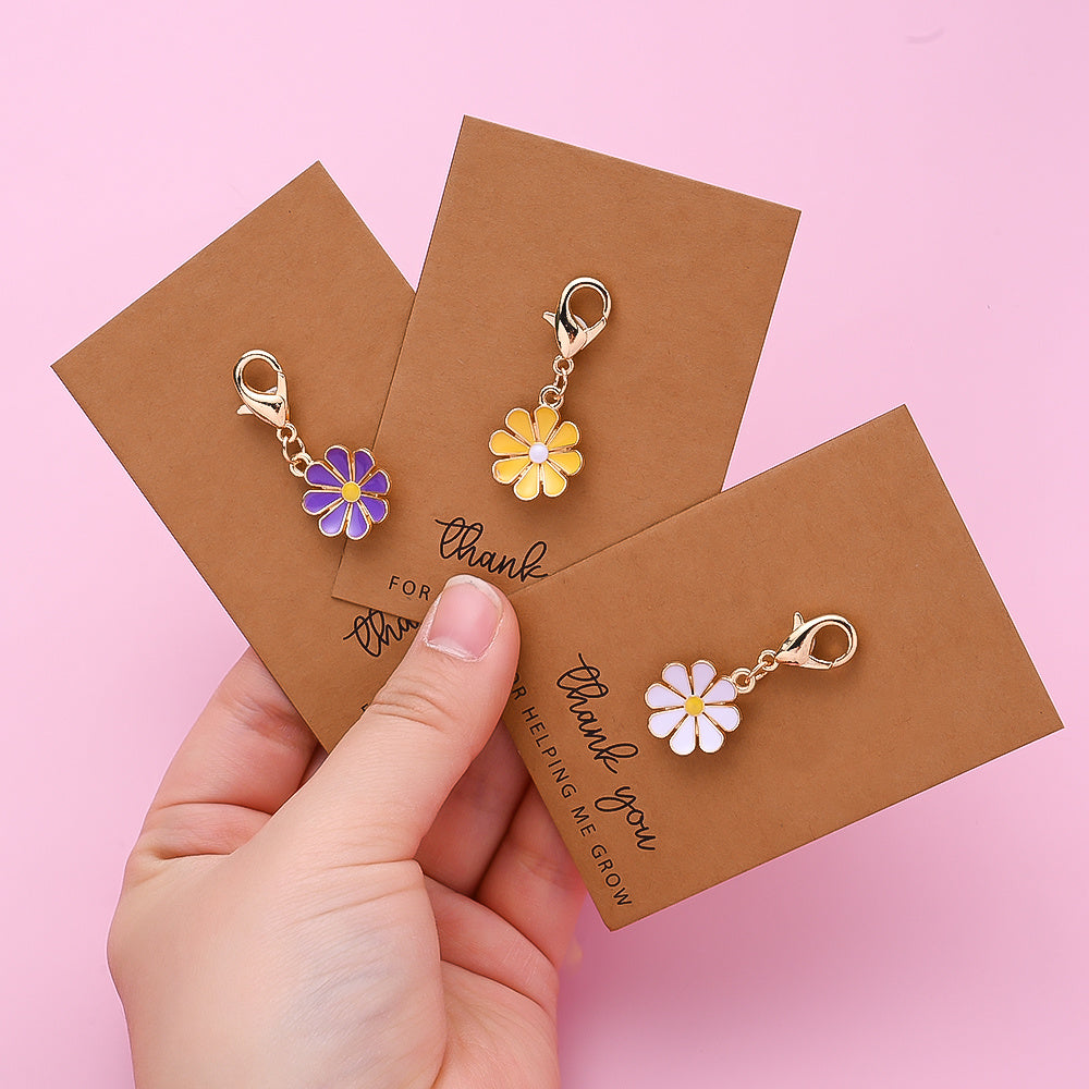 Daisy Flower Keychain with Thank You Card
