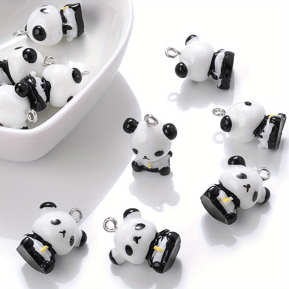 15x19mm 5pcs Panda Charms Pendant, Assorted Resin Pendants