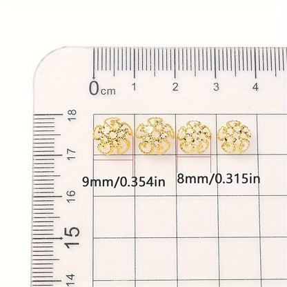 100PCS 8mm Flower Circle Metal-Plated Bead Cap Set