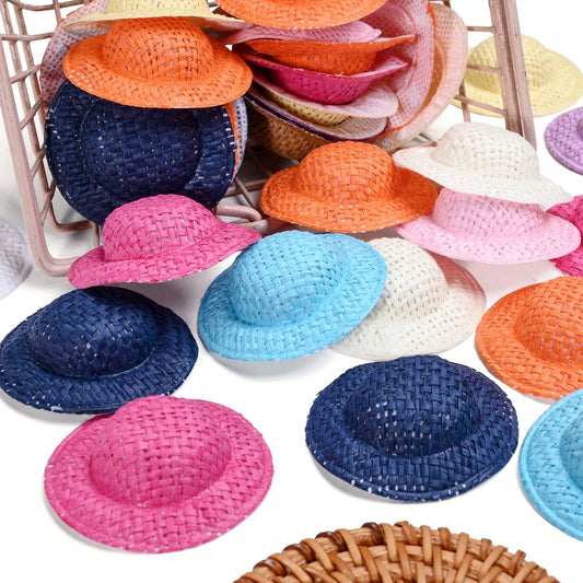 Mini Straw Hat Decorations