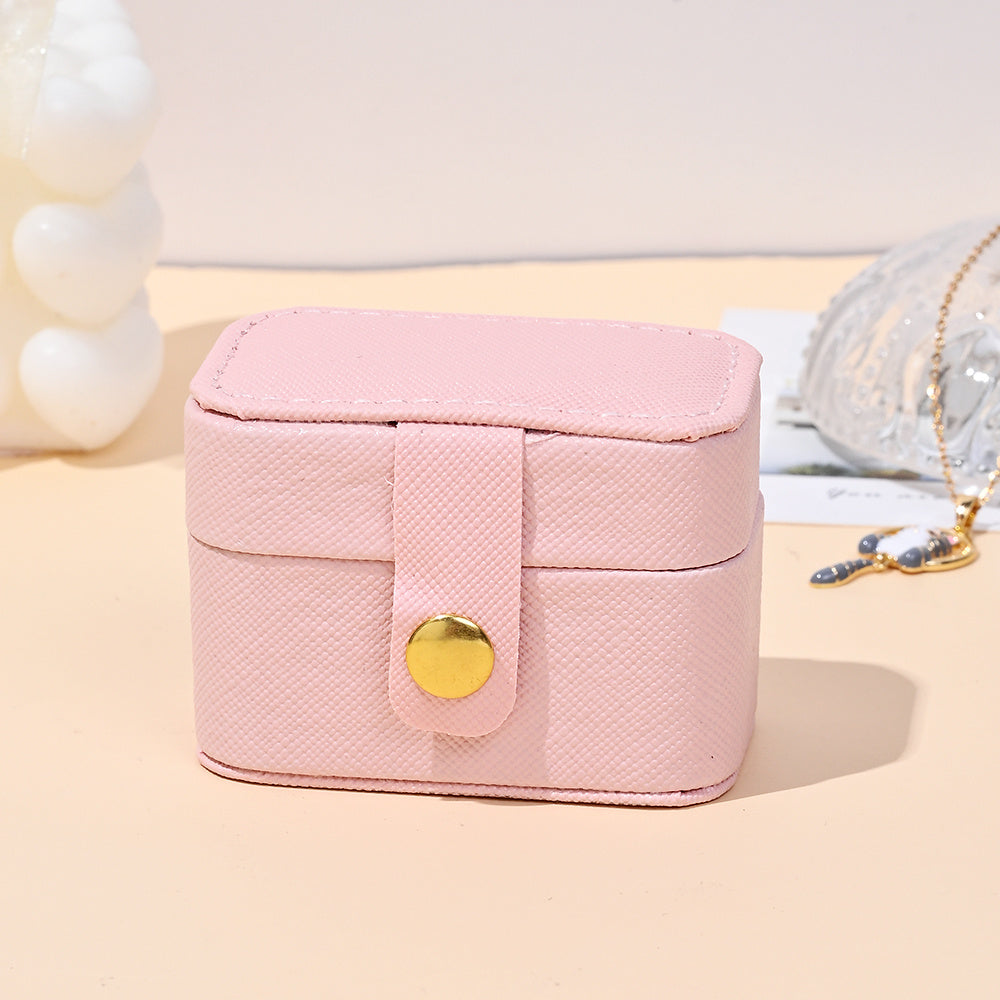 6.5x5x4 cm Portable Faux Leather Jewelry Storage Box