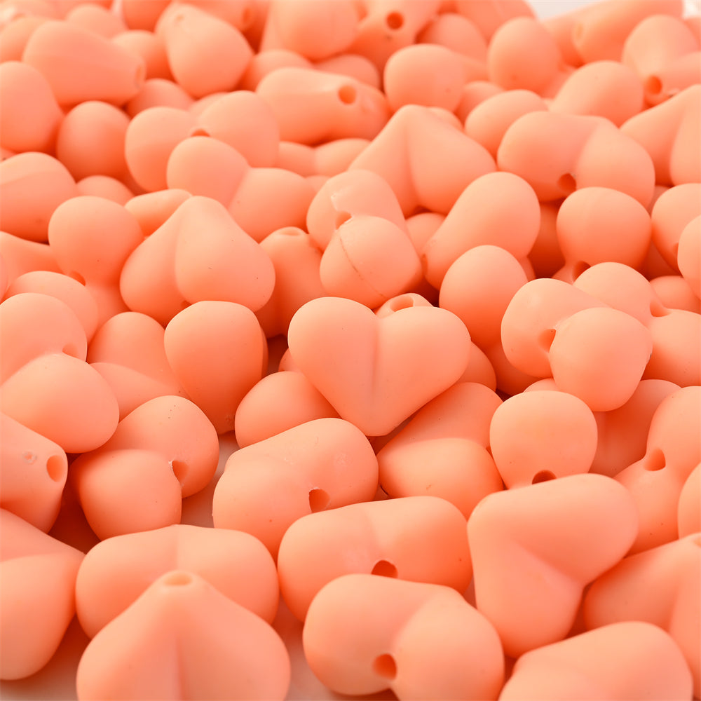 Acrylic Matte Heart Spacer Beads