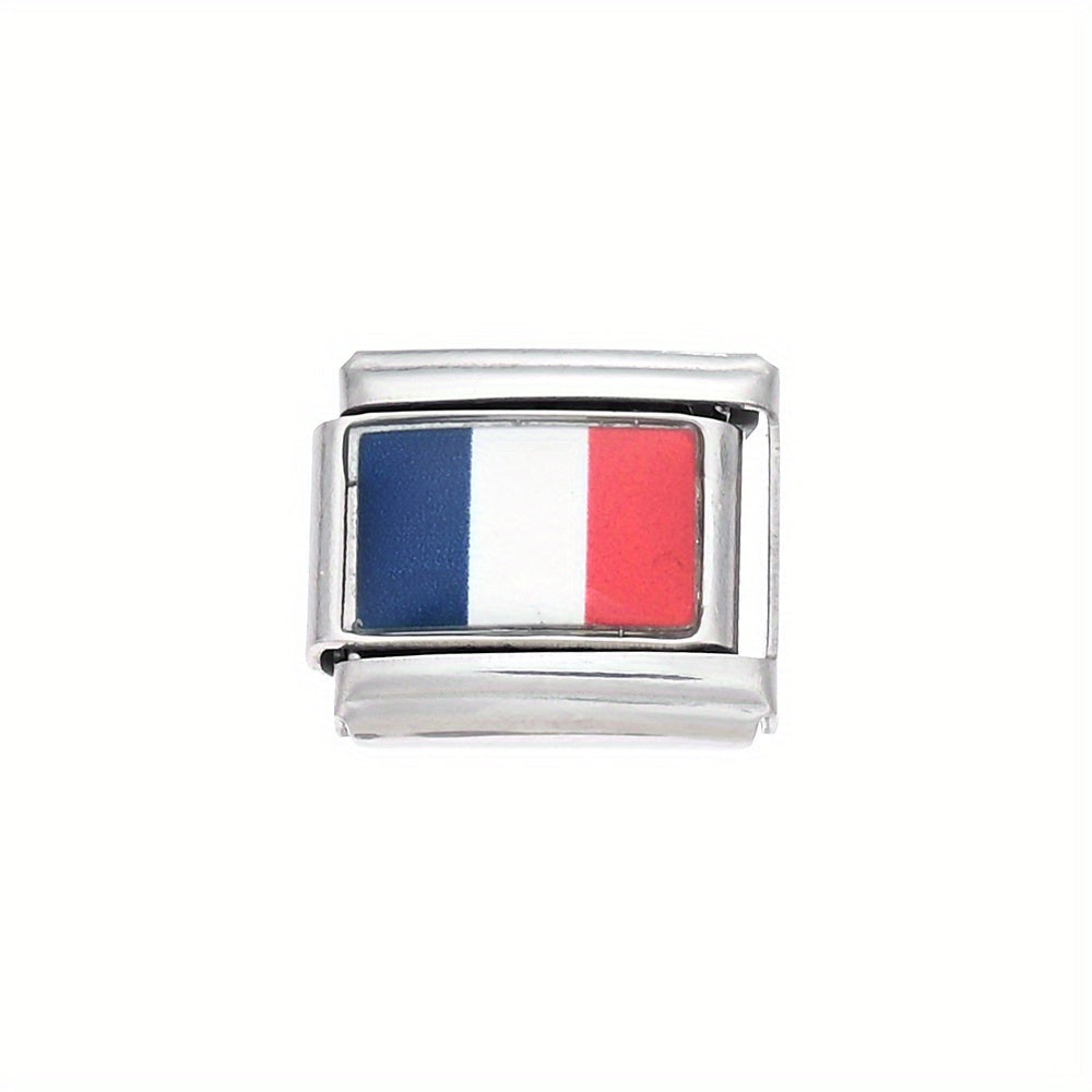 World Flag Alloy Bracelet Module