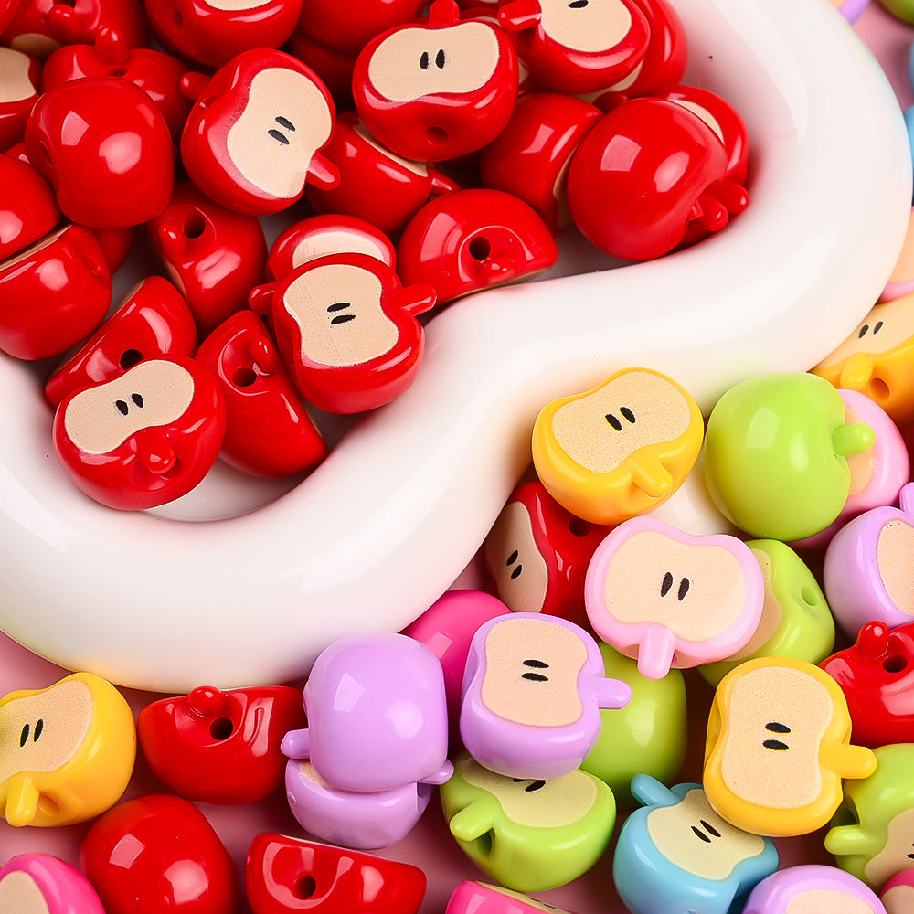 Christmas Red Apple Acrylic Beads