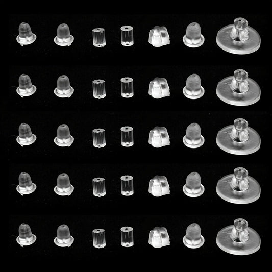100PCS Soft Silicone Earring Back Set