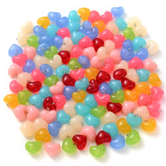 Colorful Heart Acrylic Pendants