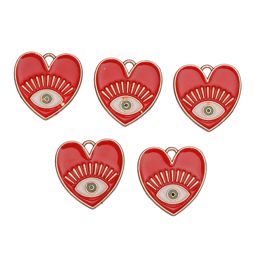 Evil Eye Heart Pendants Charms