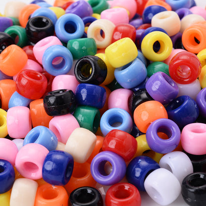 Braided Large Hole Acrylic Pony Beads