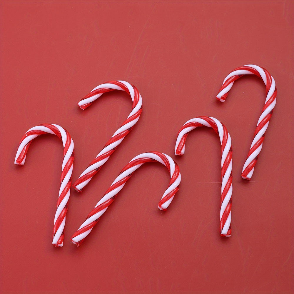 10PCS Christmas Acrylic Candy Cane Hanging Ornament Set