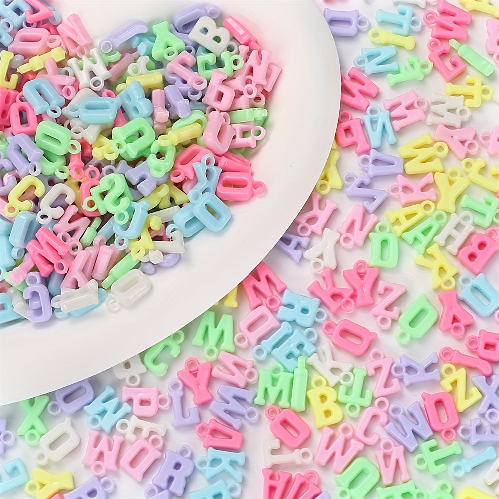Mixed Letter Acrylic Pendant Beads