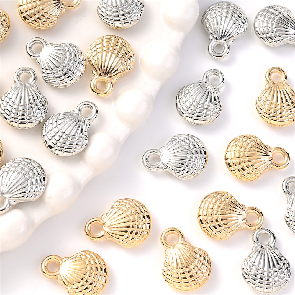 Gold and Silver CCB Shell Pendant Beads