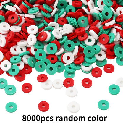 8000-Piece Random Mixed Halloween Polymer Clay Disc Beads
