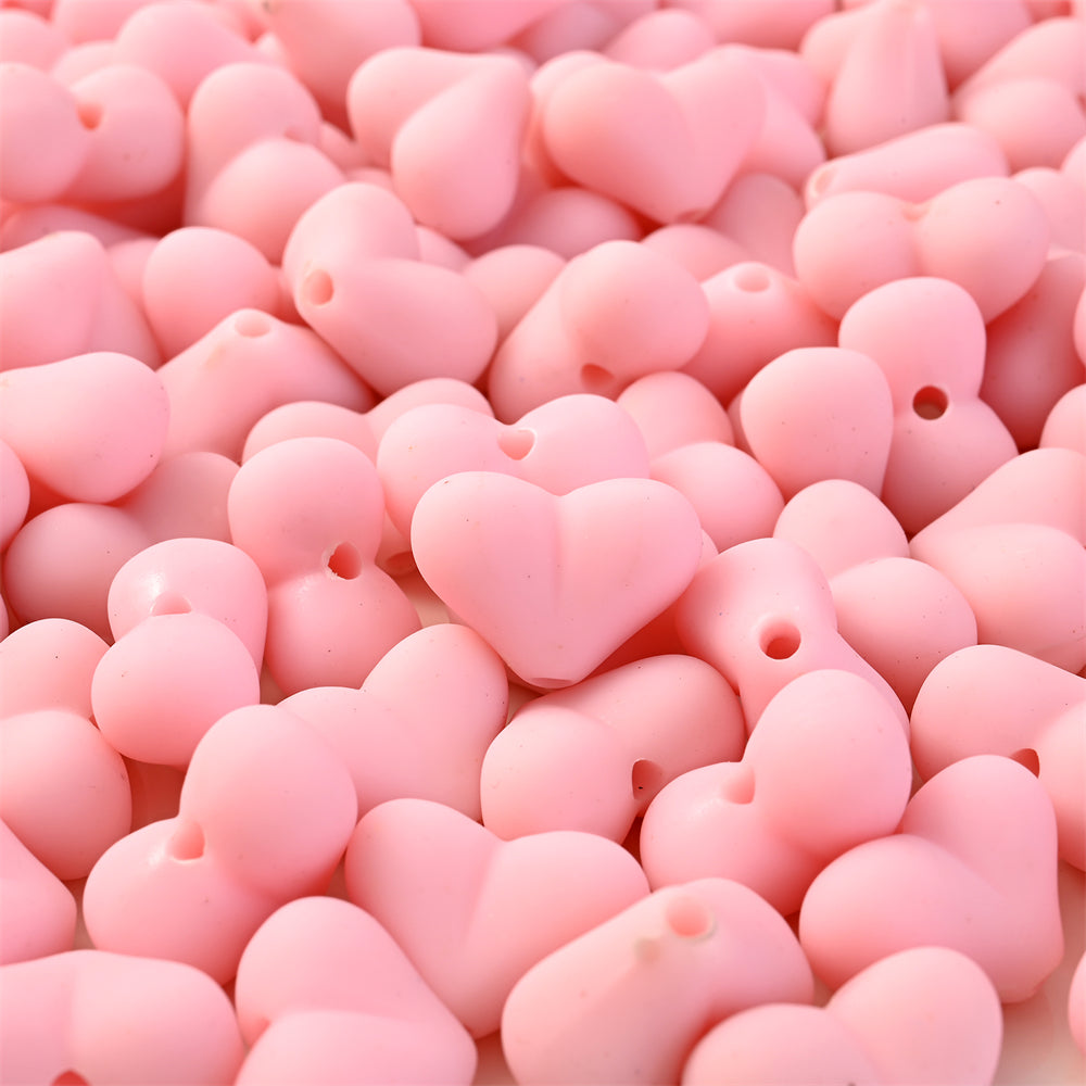 Acrylic Matte Heart Spacer Beads