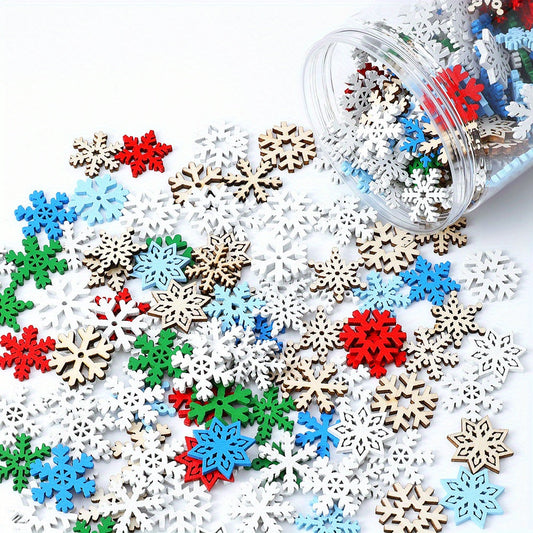 Christmas Wooden Snowflake Button Charms