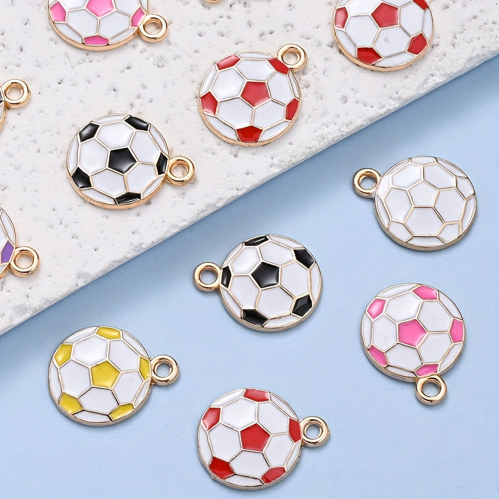 10PCS 13×17mm Colorful Football Acrylic Pendant Set