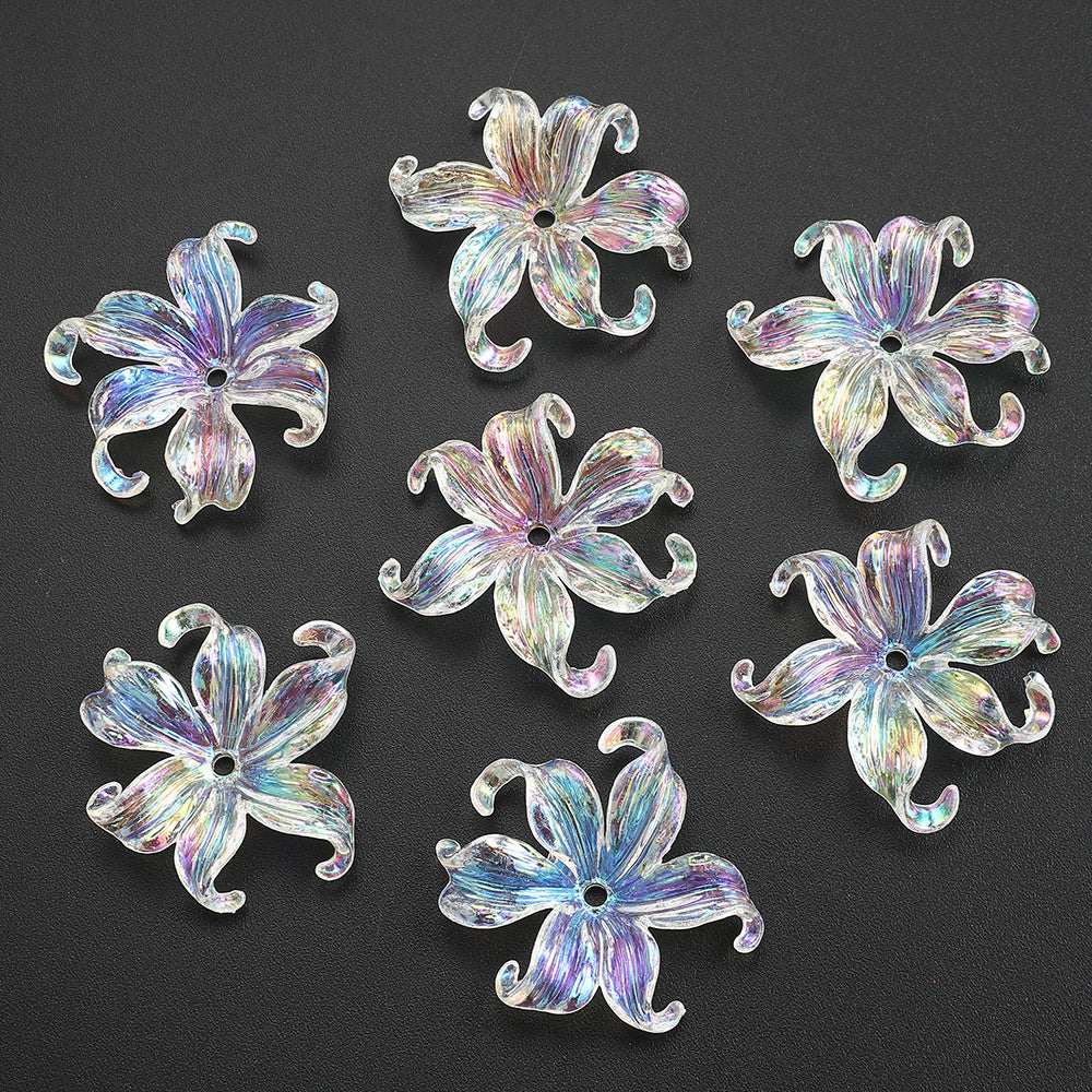 Acrylic AB Iridescent Petal Beads