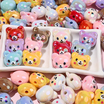 Shiny UV Bear Head Beads