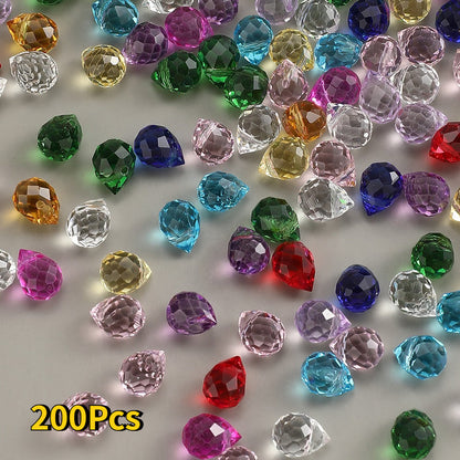 8x10 mm Glitter Strawberry Faceted Glass Beads