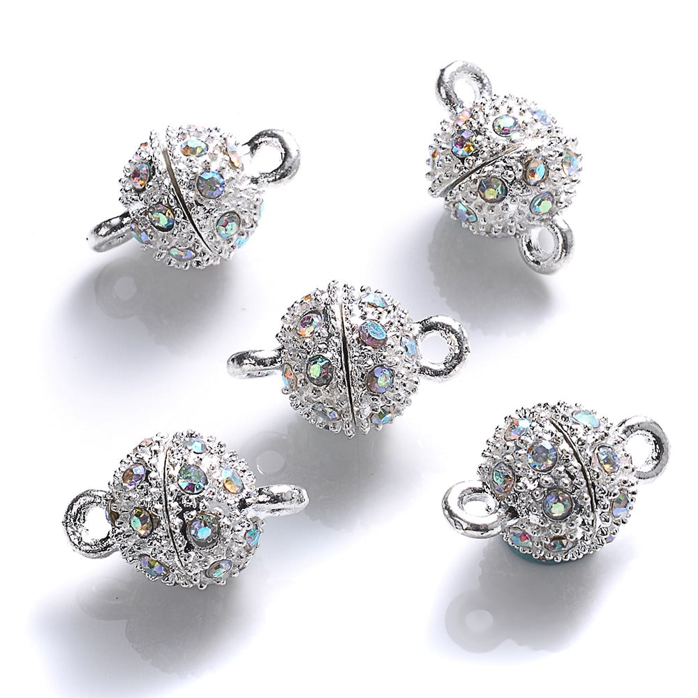 5 Pairs 14×8mm Rhinestone Magnetic Jewelry Clasps
