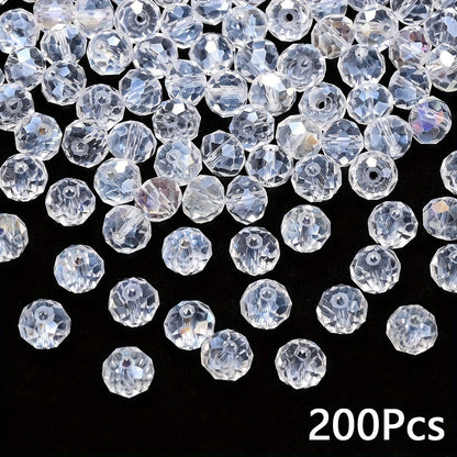 100/200/500PCS 4/6/8mm Sparkling Glass Faux Crystal Bead Set