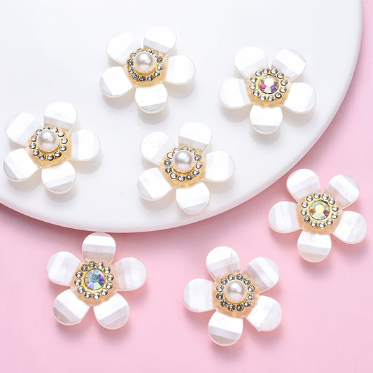 10PCS 3cm Five-Petal Flower Acrylic Embellishment Set