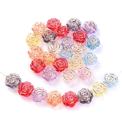 Transparent Camellia Flower Acrylic Beads