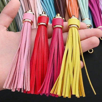 Leather Tassel Metal Keychains