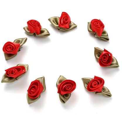 10PCS 12×32mm Fabric Tulip Flower Embellishment Set