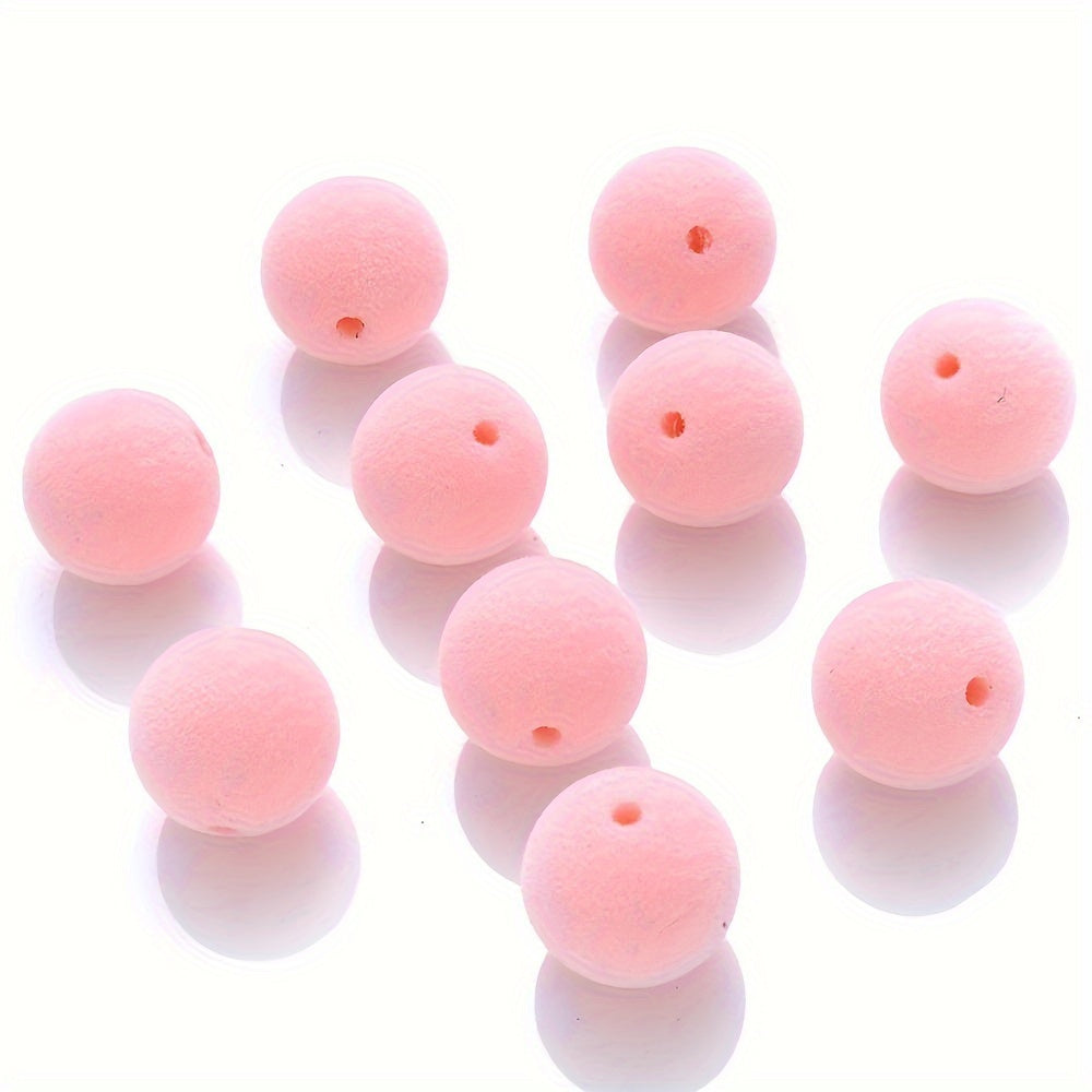 Flocking Pompom Acrylic Beads
