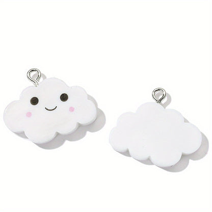 10PCS White Cloud Resin Pendant Set