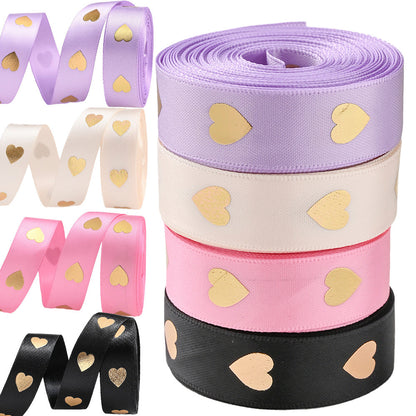 1 Roll 5 Yards Peach Heart Hot Stamping Ribbon