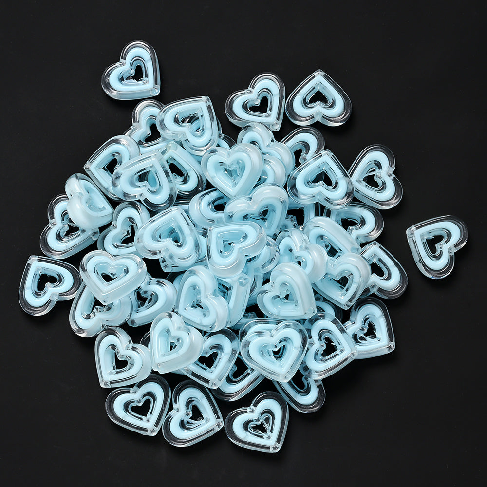 Acrylic Heart-Shaped Beads