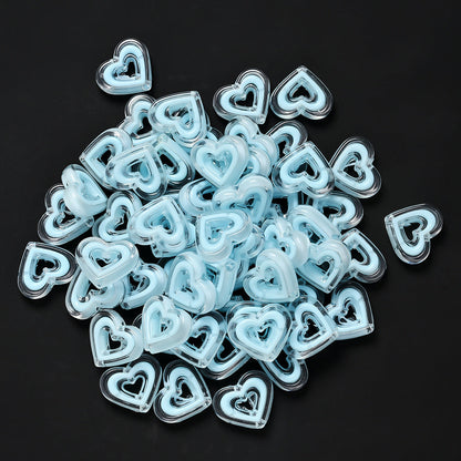 Acrylic Heart-Shaped Beads