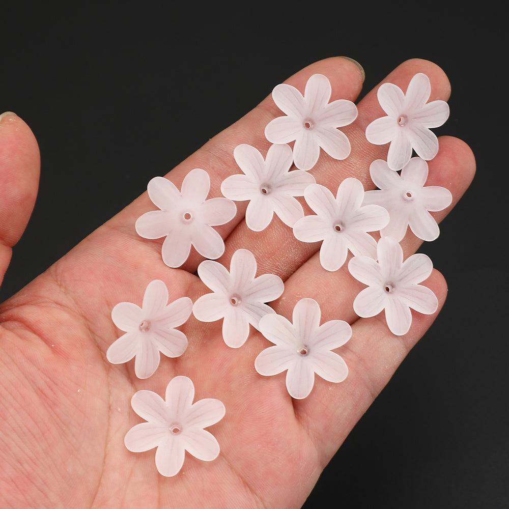 White Six-Valve Acrylic Beads