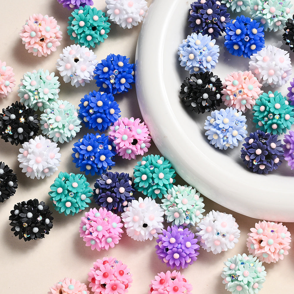 20 mm Resin Flower Beads
