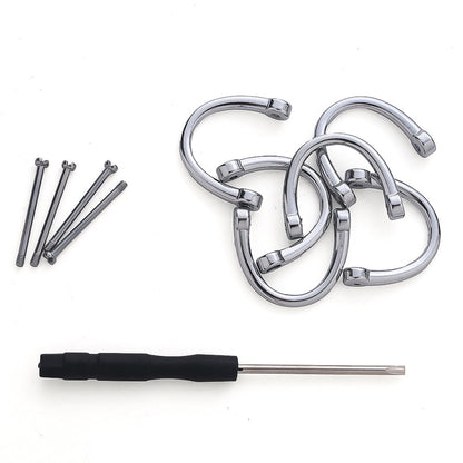 20PCS D-Shape Detachable Keychain Buckle Set with Screwdriver