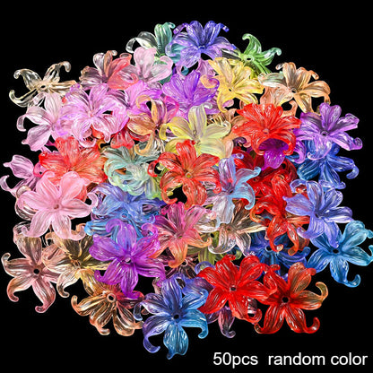 Transparent Gradient Iris Flower Beads