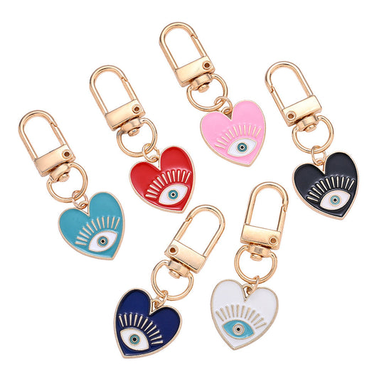 Heart Evil Eye Enamel Pendant Charms