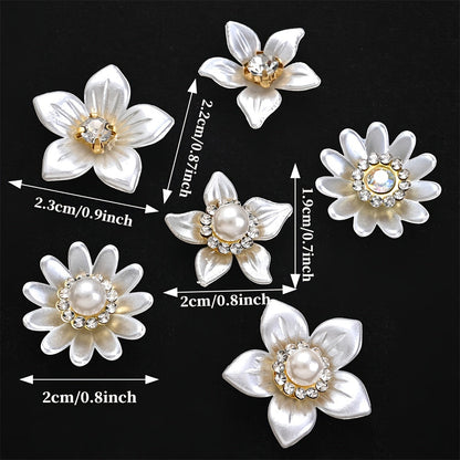 White Flower Acrylic Patches