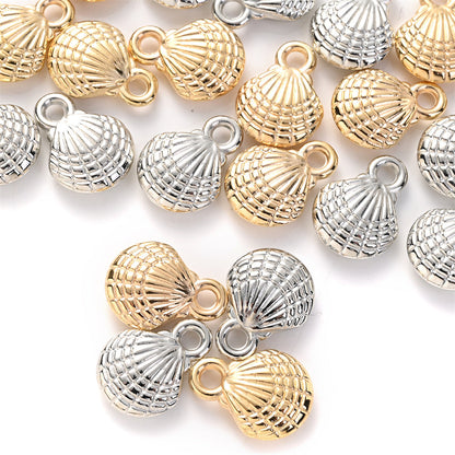 Gold and Silver CCB Shell Pendant Beads