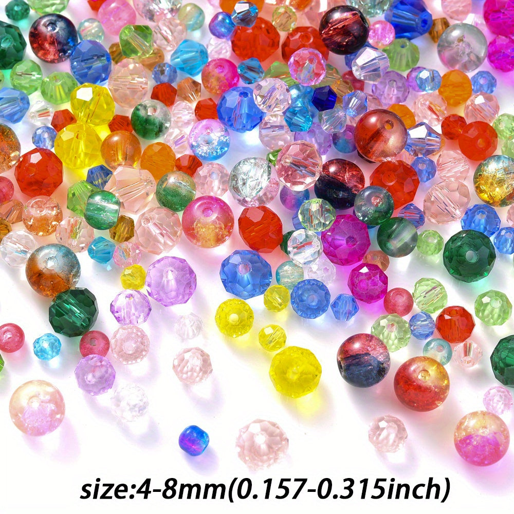 800-Piece Mixed Geometric Gradient Glass Spacer Beads