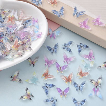 Shiny Resin Butterfly Flatback Beads