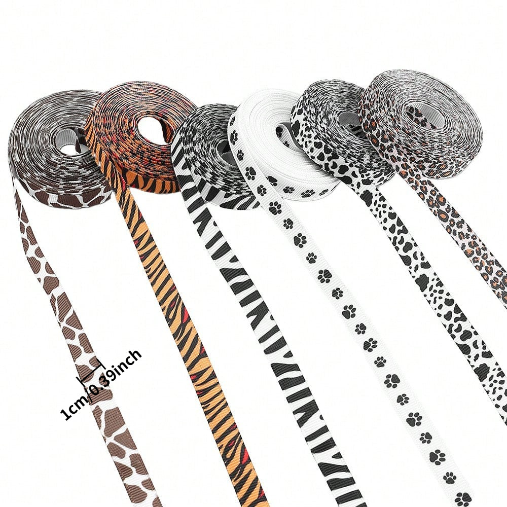 1 cm Fashion Animal Print Fabric Ribbon