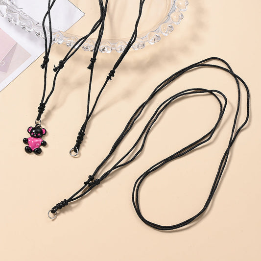 Black Adjustable Waxed Cord Necklace Strings
