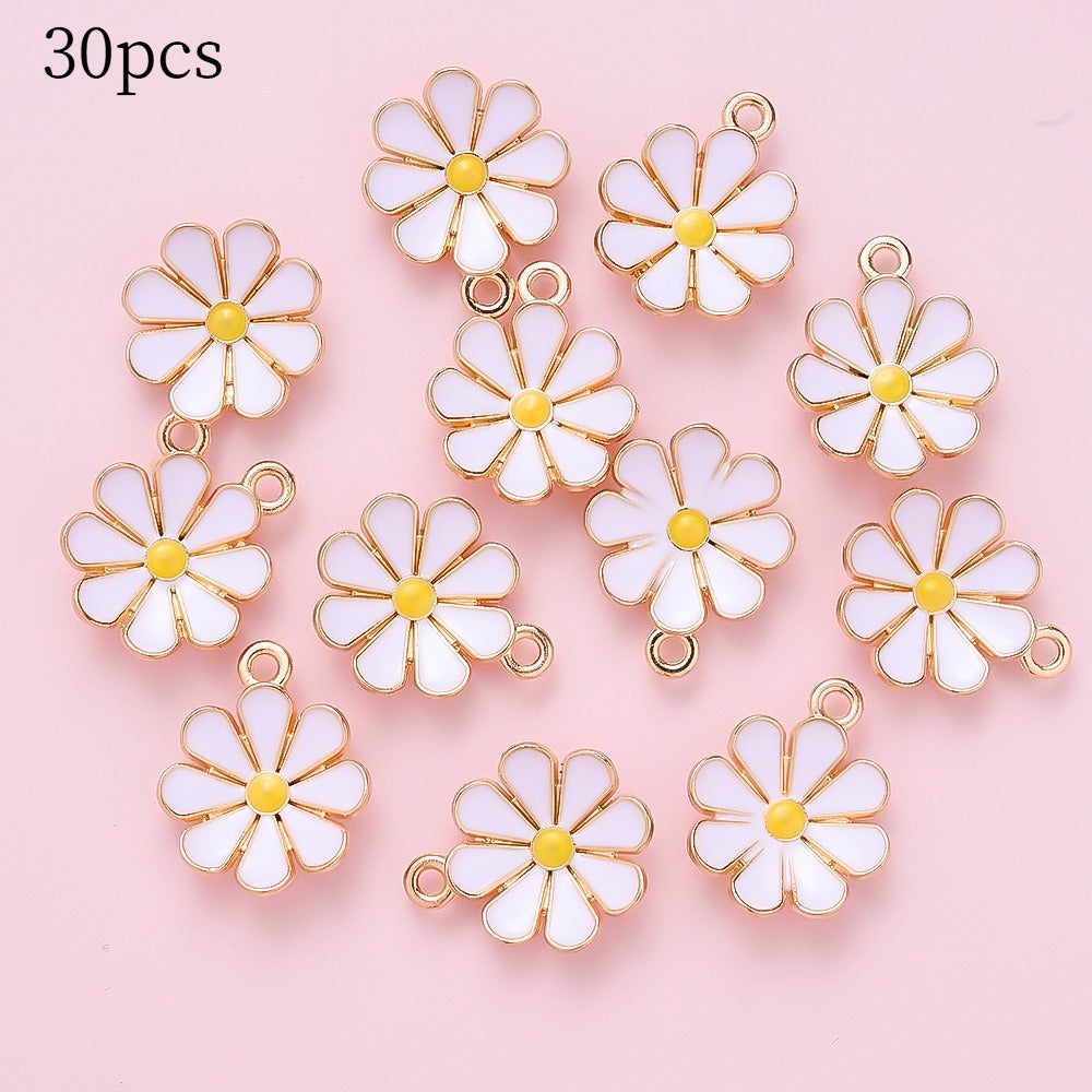 Color Block Daisy Enamel Charms