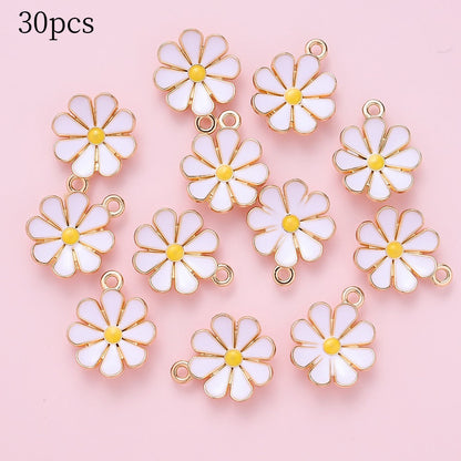 Color Block Daisy Enamel Charms