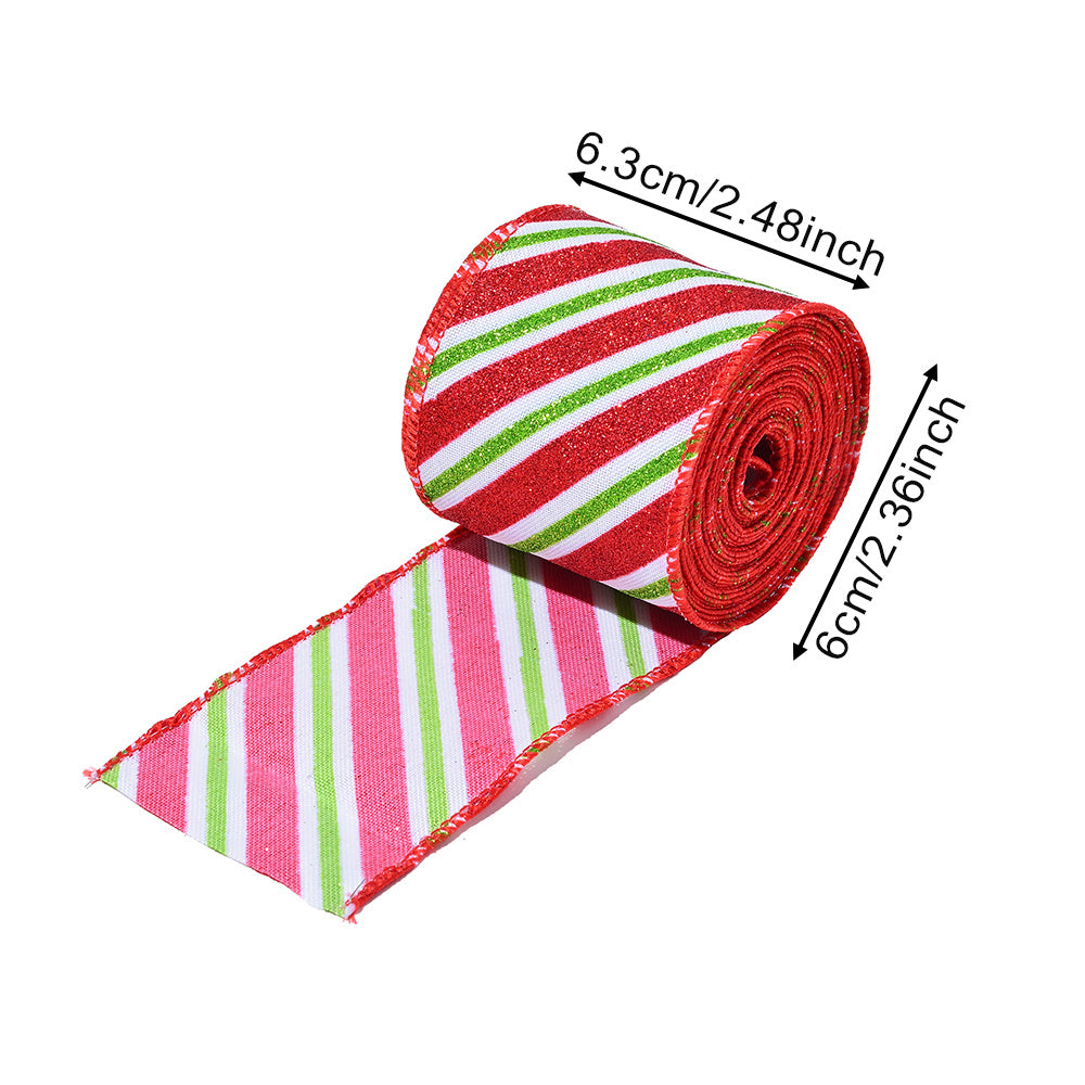 6x6.3 cm Red, Green and White Christmas Webbing