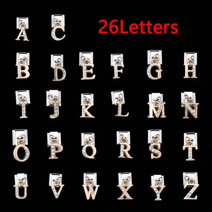 1PC Rhinestone A-Z Letter Modular Bracelet Charm Set