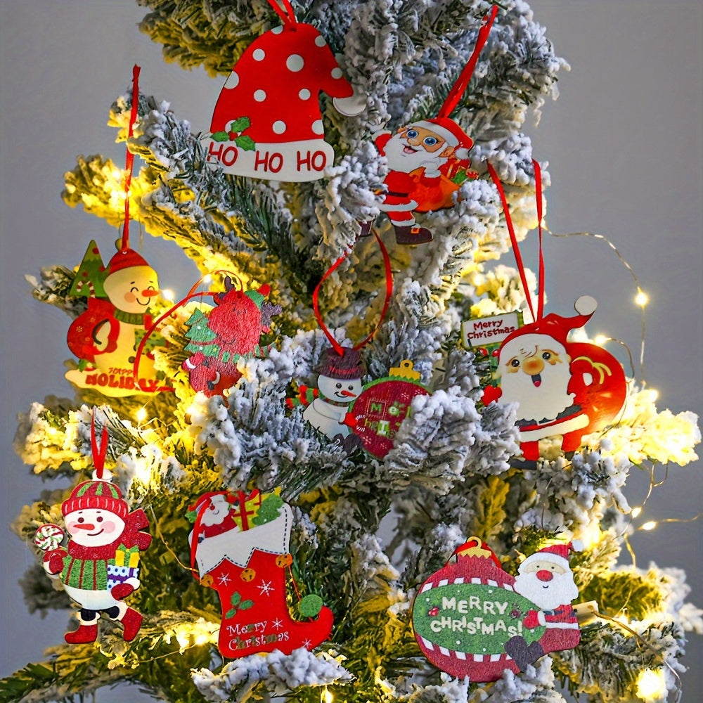 Wooden Merry Christmas Decorative Pendant